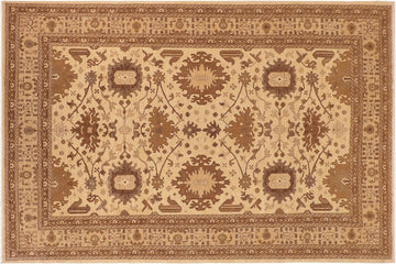 handmade Traditional Kafkaz Chobi Ziegler Beige Tan Hand Knotted RECTANGLE 100% WOOL area rug 10 x 14